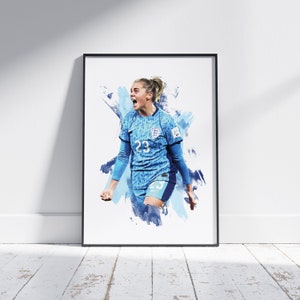 Alessia Russo - Engeland - Uittenue - Voetbalposter - Voetbalprint