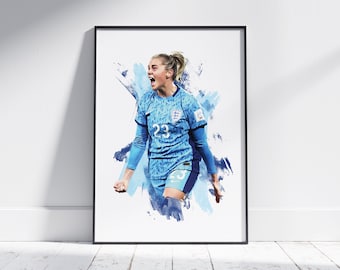 Alessia Russo - Inglaterra - Equipación visitante - Póster de fútbol - Impresión de fútbol