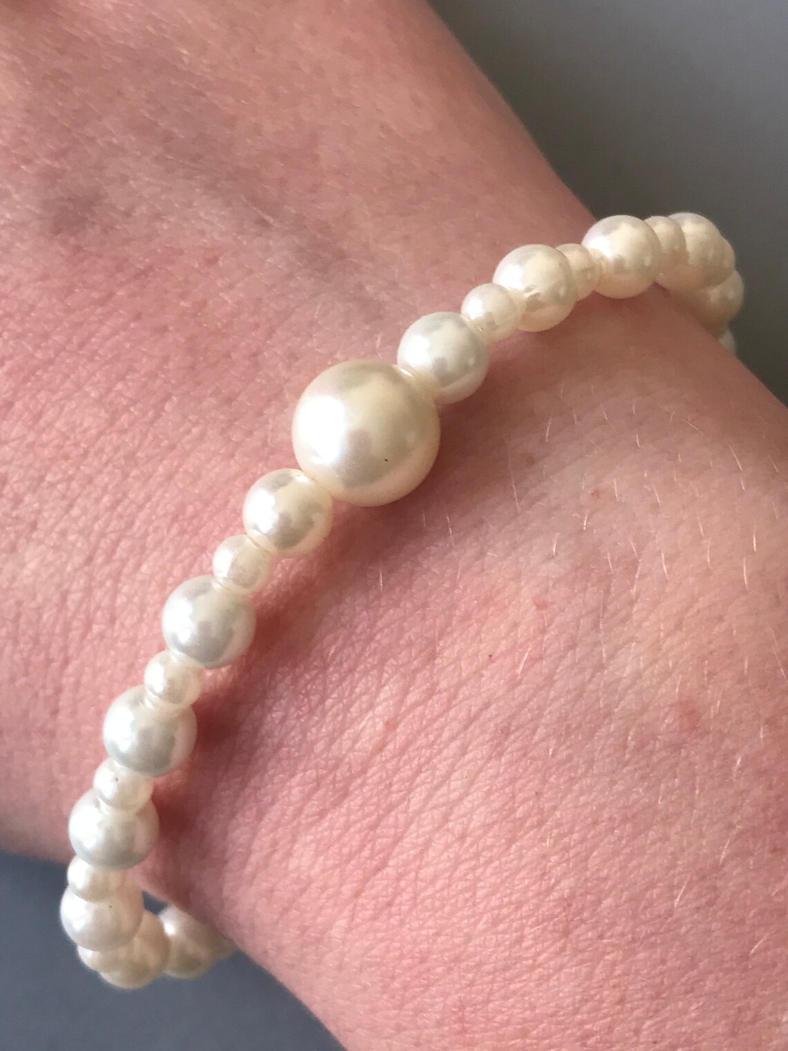 Large faux pearl bracelet Etsy