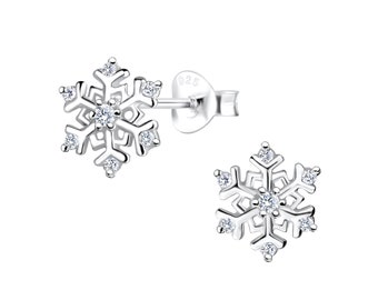 Silver Snowflake studs