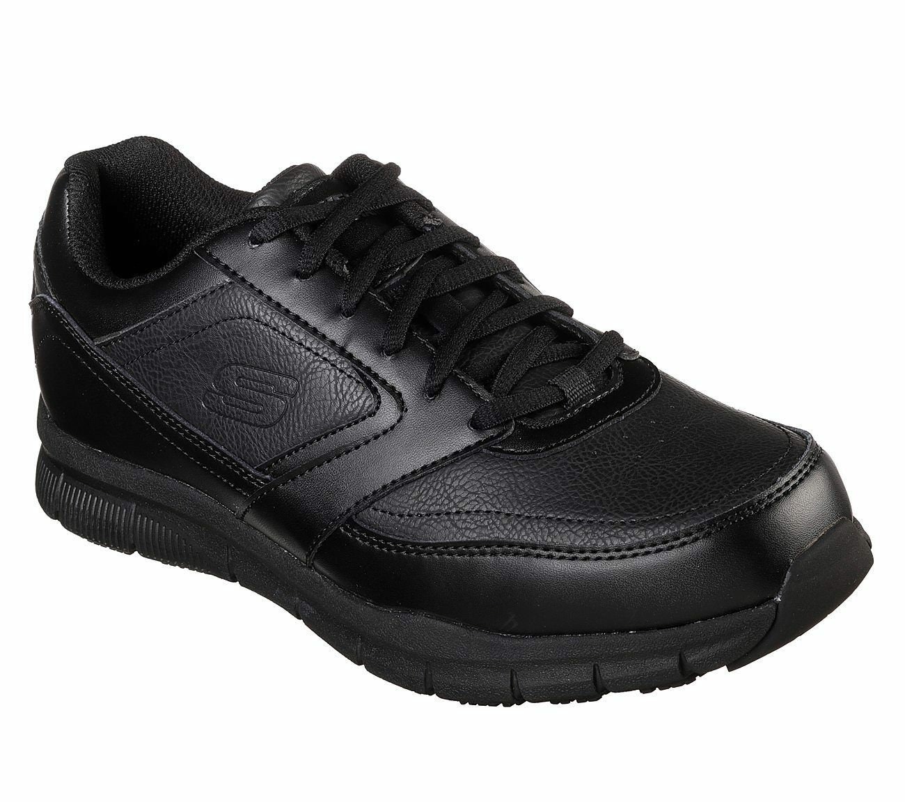 Skechers Black Work Shoes Memory Foam Men's Comfort Slip Resistant EH