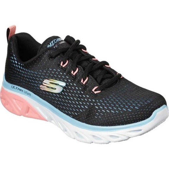 Skechers Black Pink Shoes Air Memory Foam Women Glide Step Sport Comfort  149330 Size 6 