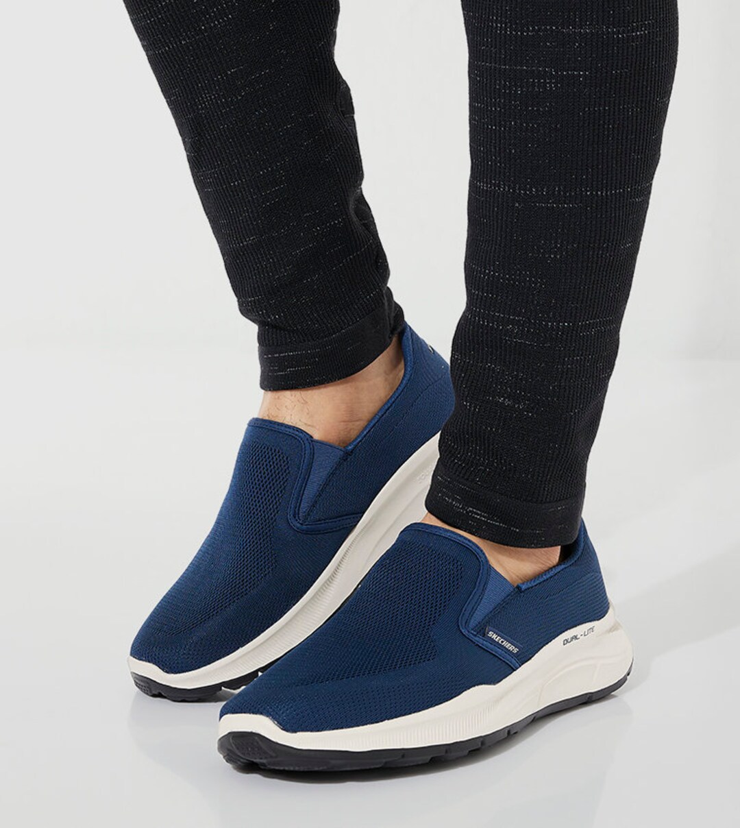 Skechers Navy Men's Walking Shoes Memory Foam Slip on Etsy