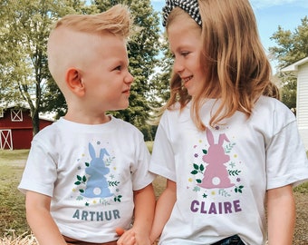 Personalised organic Easter kids t-shirt