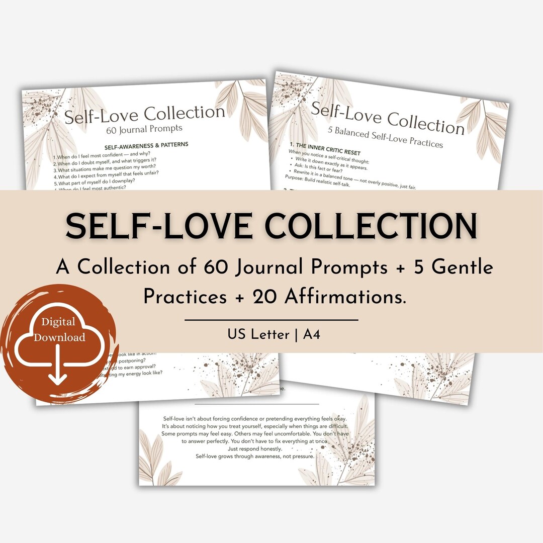 Self Love Workbook: 60 Journal Prompts for Confidence, Inner Healing ...