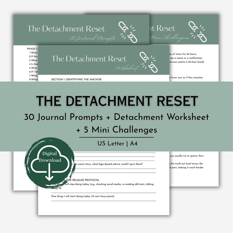 Detachment Worksheets.pdf The Detachment Reset: 30 Journal Prompts for Letting Go, Detachment ...