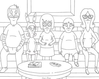 Burger Coloring Page Etsy