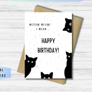 Cartão de aniversário para impressão | Modelo de envelope A7 BÔNUS
