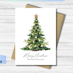 Tarjeta de felicitación navideña imprimible / Descarga instantánea / Plantilla de sobre A7 adicional