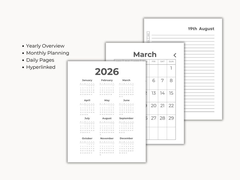 Kindle Scribe 2026 Digital PDF | Dated Daily Pages | Monthly Overview ...