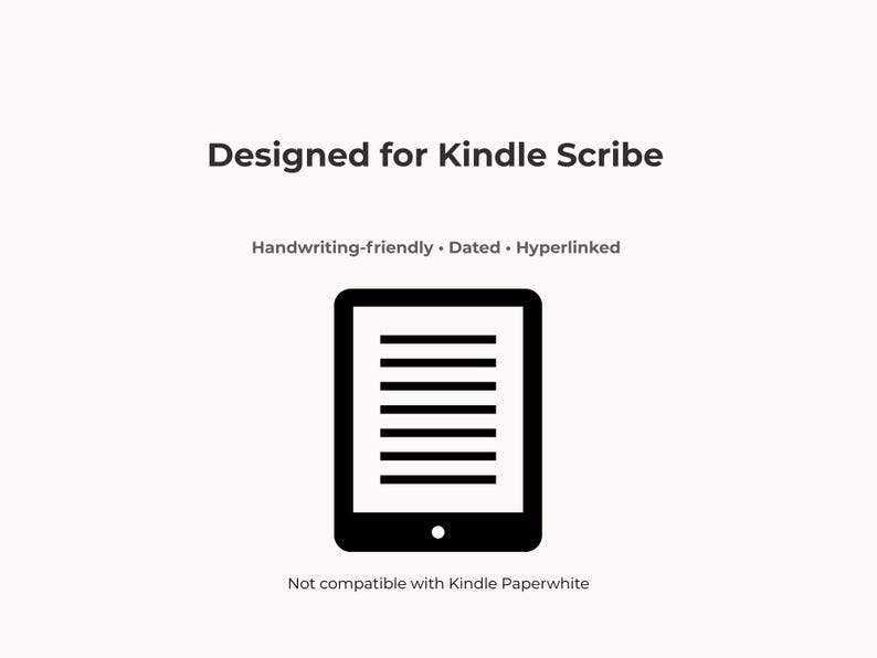 Kindle Scribe 2026 Digital PDF | Dated Daily Pages | Monthly Overview ...