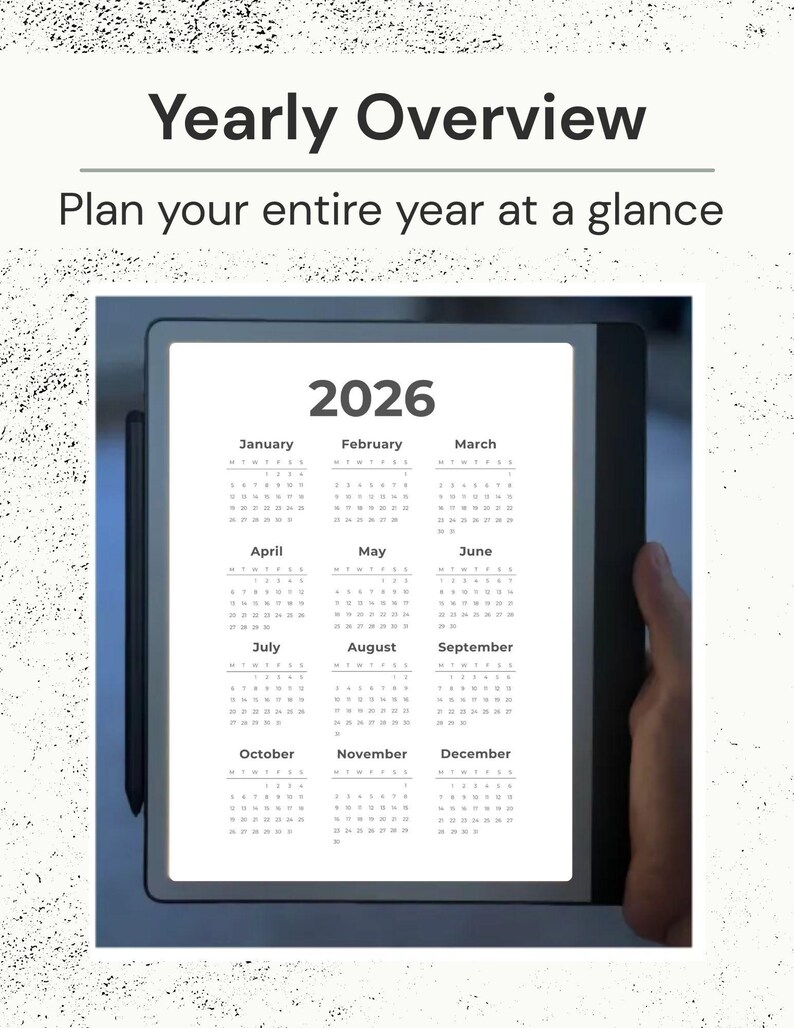 Kindle Scribe 2026 Digital PDF | Dated Daily Pages | Monthly Overview ...