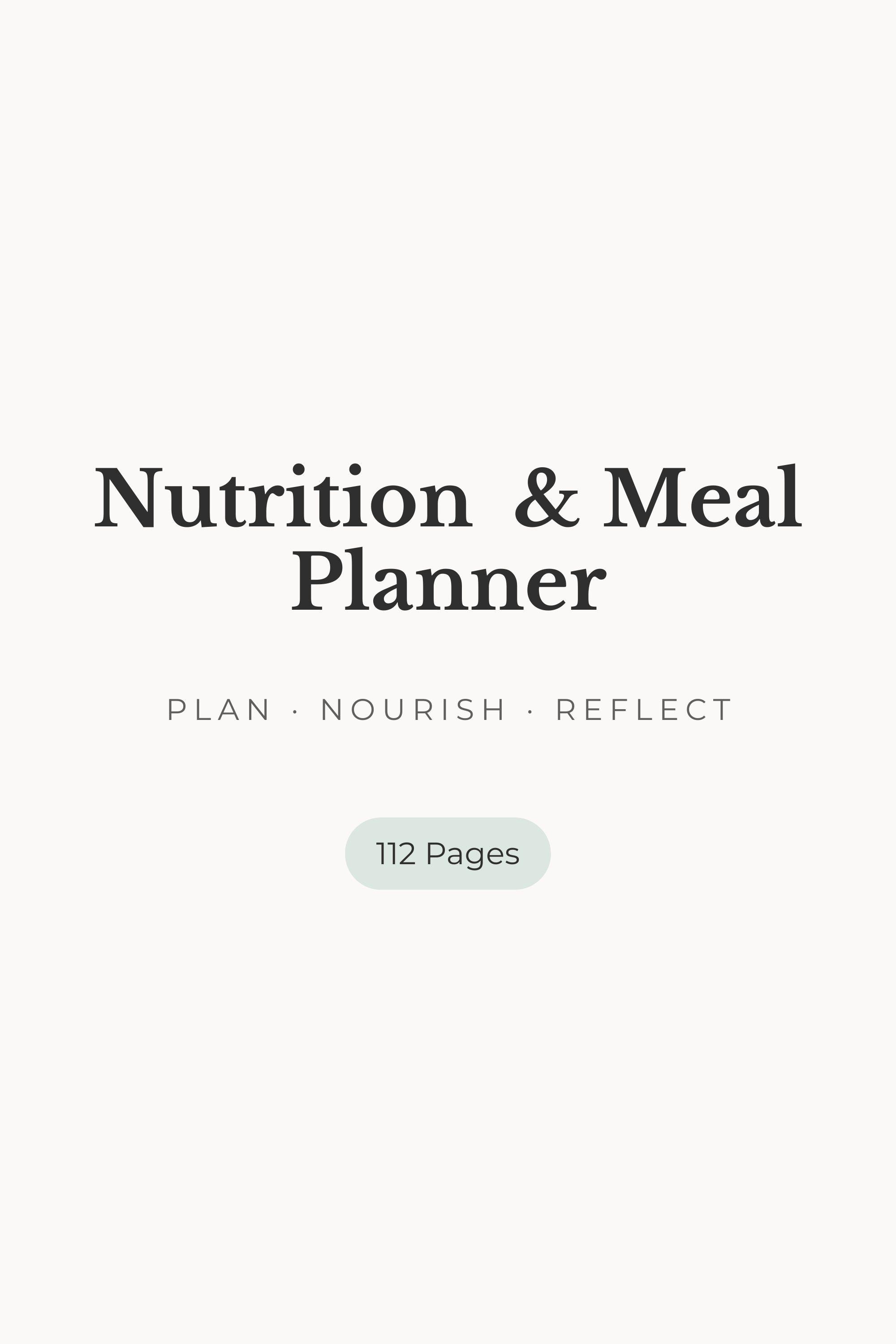 Nutrition & Meal Planner For Tablets, Kindle Scribe, Kobo Libra