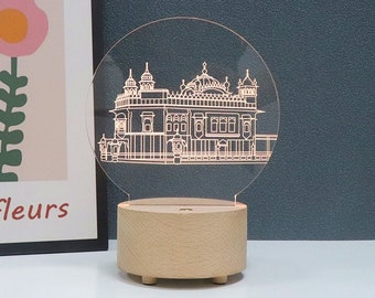 Altavoz y lámpara Bluetooth del Templo Dorado / Luz acrílica 3D / Decoración del hogar / Regalos /