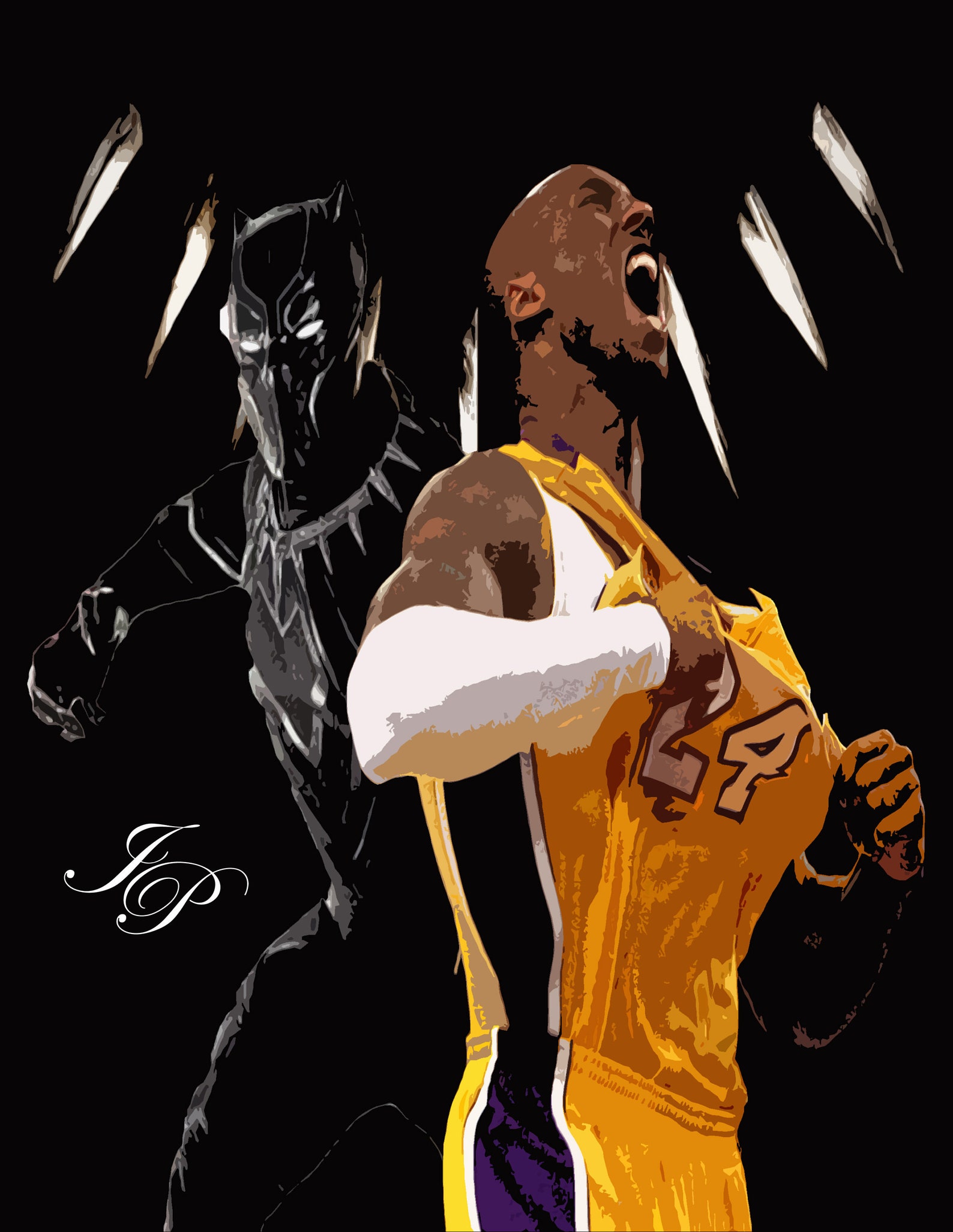 Chadwick Boseman Black Panther Kobe Bryant schwarze Mamba Etsy