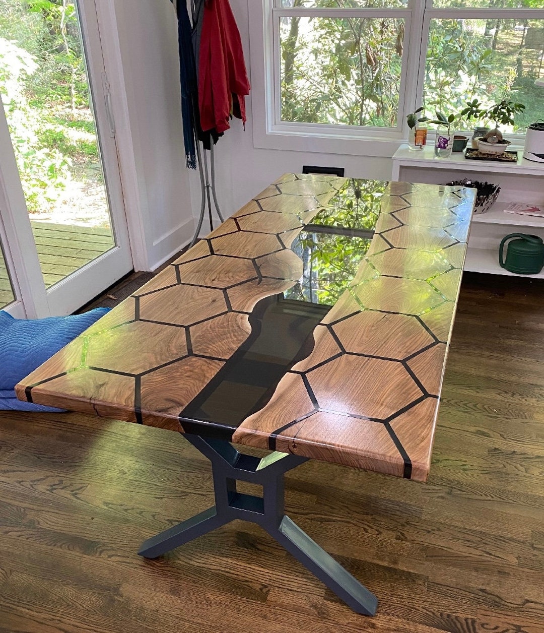 Made to Order Epoxy Table Dining Room Natural Walnut Wood