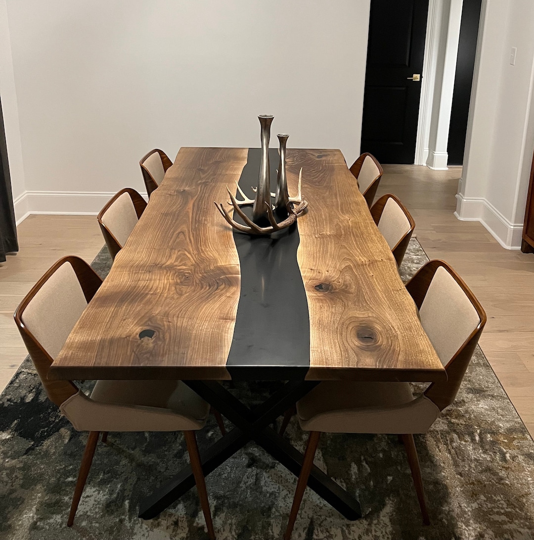 Custom Epoxy Dining Room Table Epoxy Table Custom Dine Table Live Edge