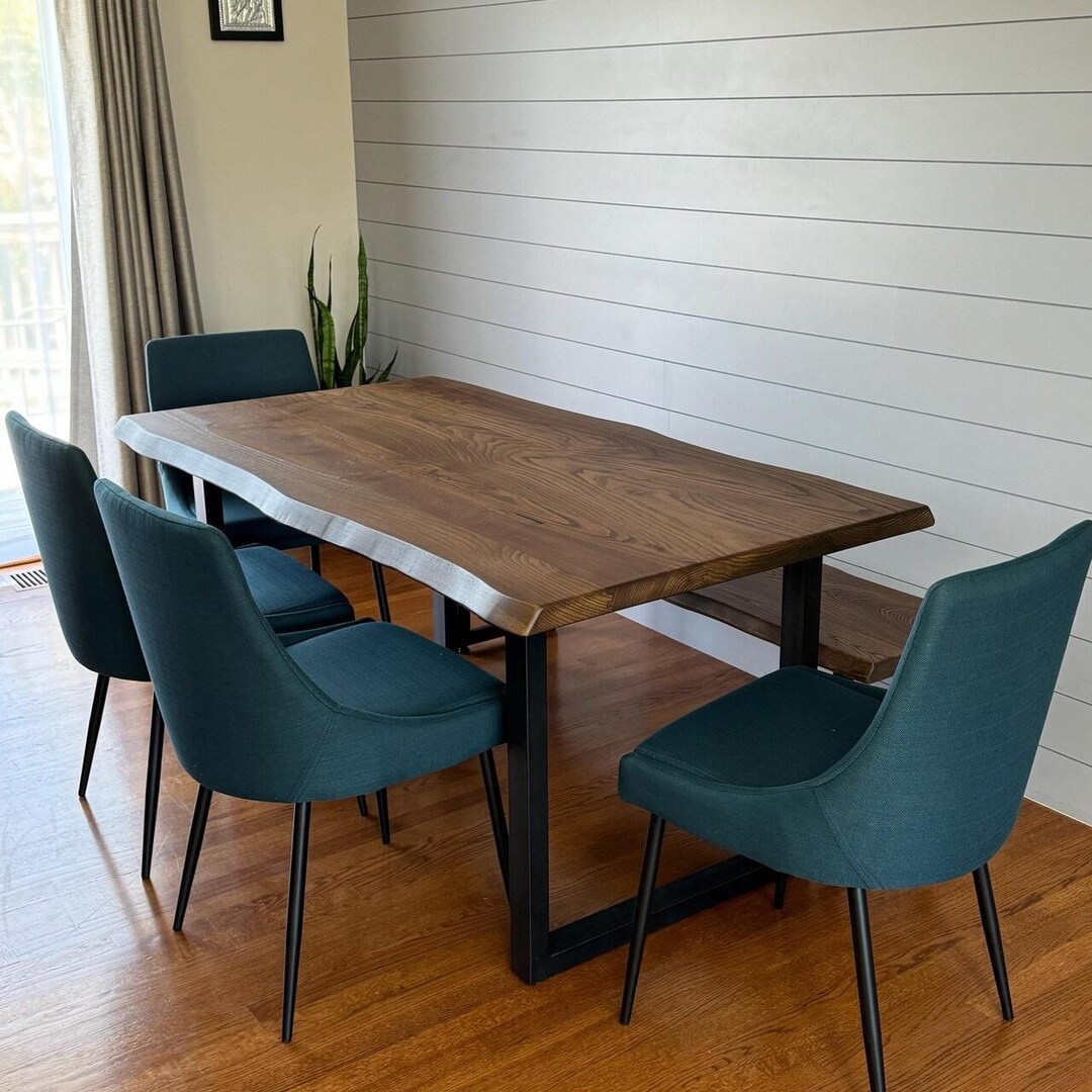 Live Edge Dining Table With Bench - Handmade Farmhouse Style - Etsy