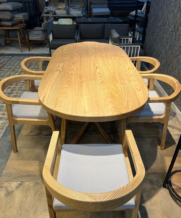 Oval Dining Table Solid Wood Dining Table Kitchen Table Etsy Canada