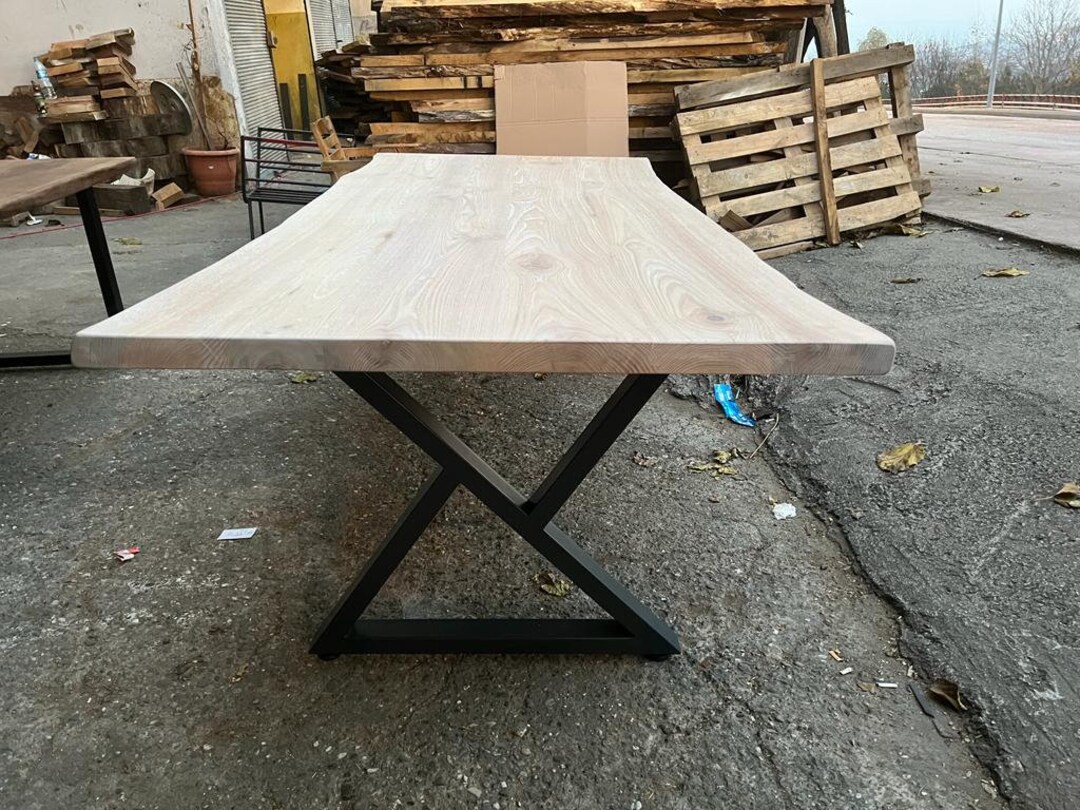 White Dining Table, Solid Wood Dining Table, Kitchen Table, Wooden