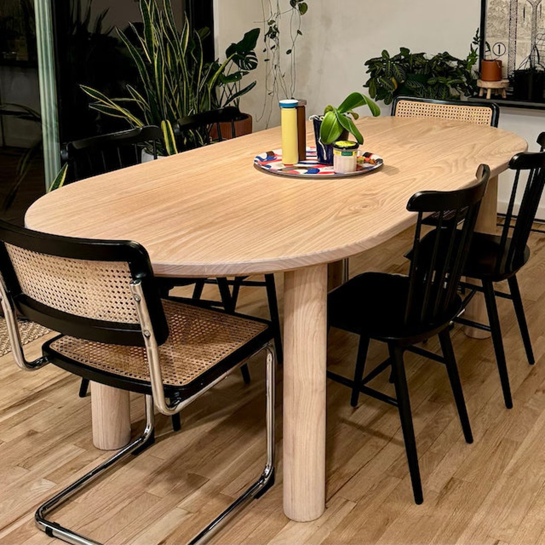 Dining Table With Wooden Legs, Solid Wood Dining Table, Kitchen Table ...