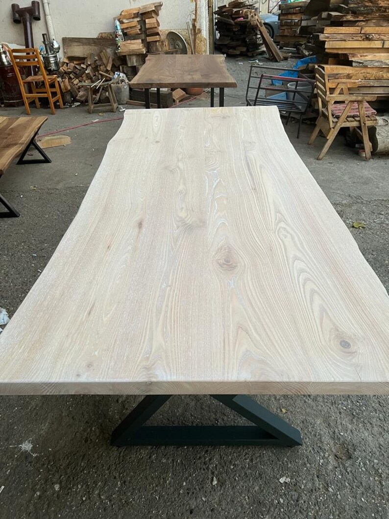 White Dining Table Solid Wood Dining Table Kitchen Table - Etsy