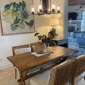 Handmade Walnut Dining Table: Live Edge Farmhouse Dinner Table