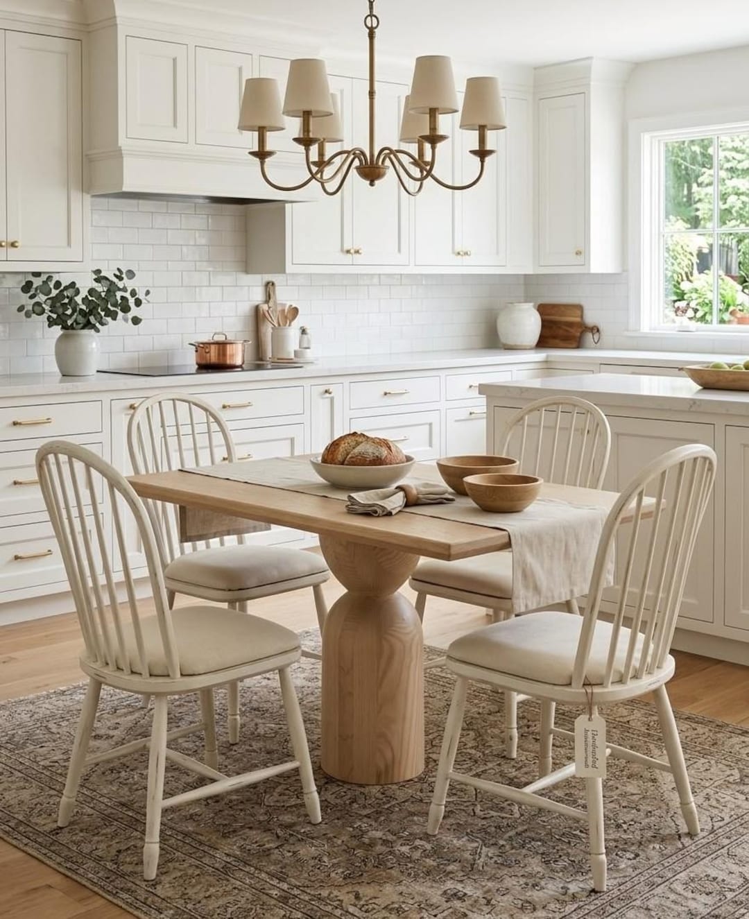 Solid Wood Oval Kitchen Table With Pedestal Base - Etsy