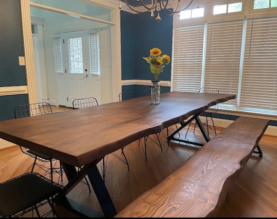 Live edge farmhouse dining table deals