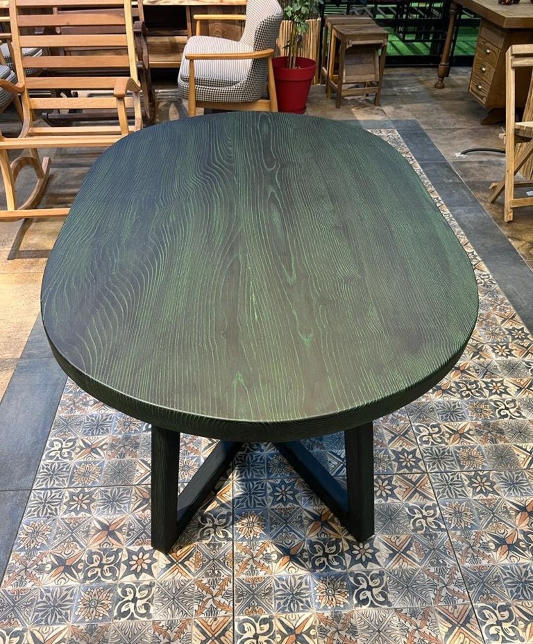 Oval Dining Table, Solid Wood Dining Table, Kitchen Table, Wooden Table