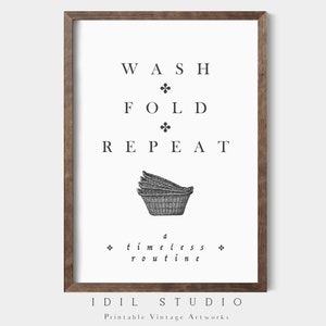 Laundry Room Wall Art | Laundry Quote Modern Vintage Style Poster PRINTABLE | 382