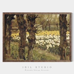 Flower Garden Vintage Oil Painting | Rustic Spring Nature Wall Art PRINTABLE | 189
