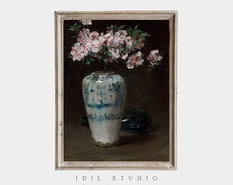 Blumen-Vintage Malerei | Rustikale botanische Stillleben Wandkunst DRUCKBAR | 114