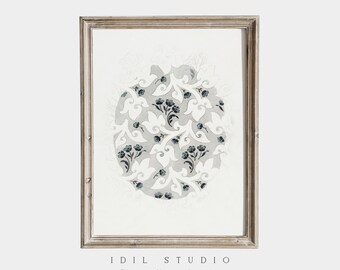 Minimalistische neutrale botanische Skizze | Vintage Blumen Kunstdruck | Rustikale Blumenzeichnung | Elegante Bauernhaus Wandkunst DRUCKBAR | 318