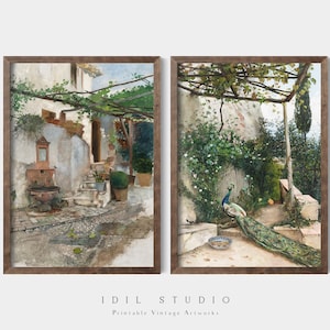 Rustic Spain Print Set of 2 | Vintage Spanish Summer Art | Spanish Street Architecture Wall Art PRINTABLE