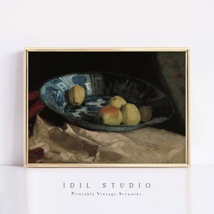 Farmhouse Kitchen Vintage Oil Painting | Rustic Still Life Print | Apples Wall Art PRINTABLE | 239