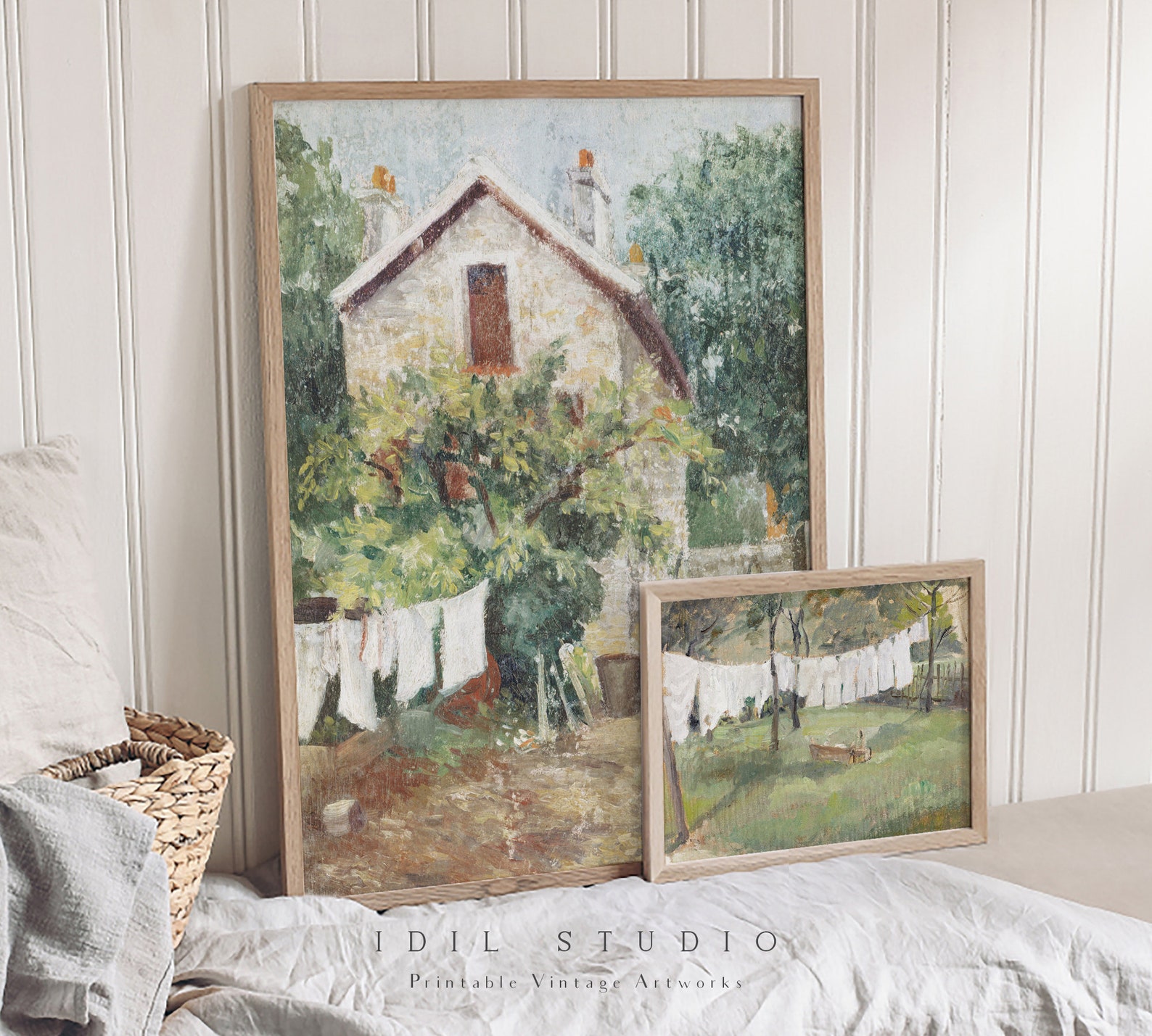 Rustic Laundry Print Set of Two | Vintage Laundry Room Oil Painting ...