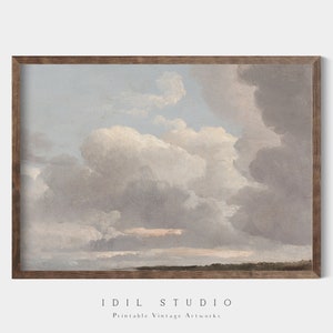 Clouds Vintage Oil Painting | Rustic Spring Sky Nature Wall Art PRINTABLE | 157