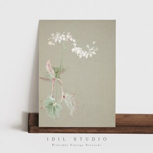 Moody Antique Flower Painting | Muted Vintage  Floral Watercolor | Rustic Flowers Wall Art PRINTABLE | 221