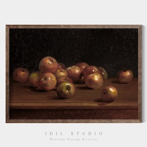 Farmhouse Kitchen Painting | Rustic Apples Still Life | Vintage Dining Room Wall Art PRINTABLE | 249