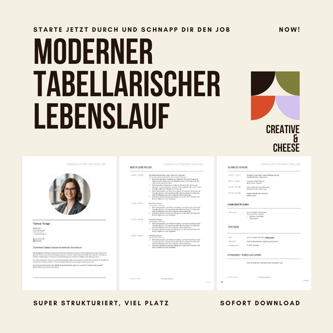 Modern Tabular CV, Strong Design for a High Invitation Rate ...