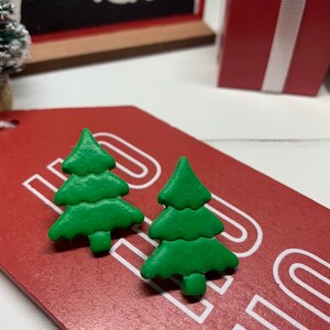 Christmas Tree Clay Earrings