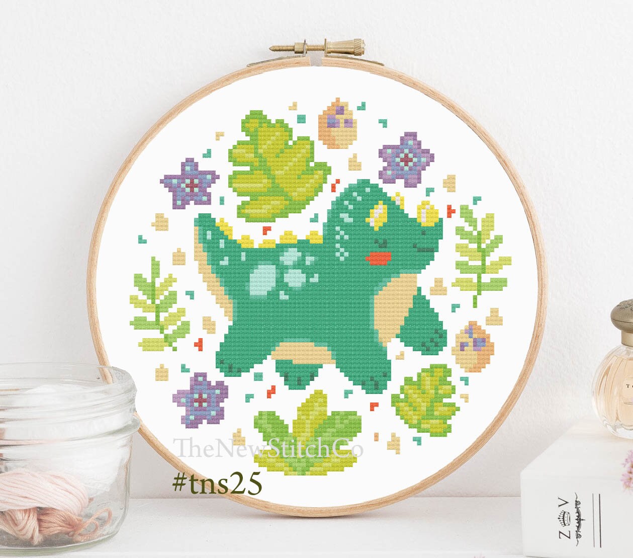 Cute Dinosaur Cross Stitch Kit or Pattern for Download Instant Etsy