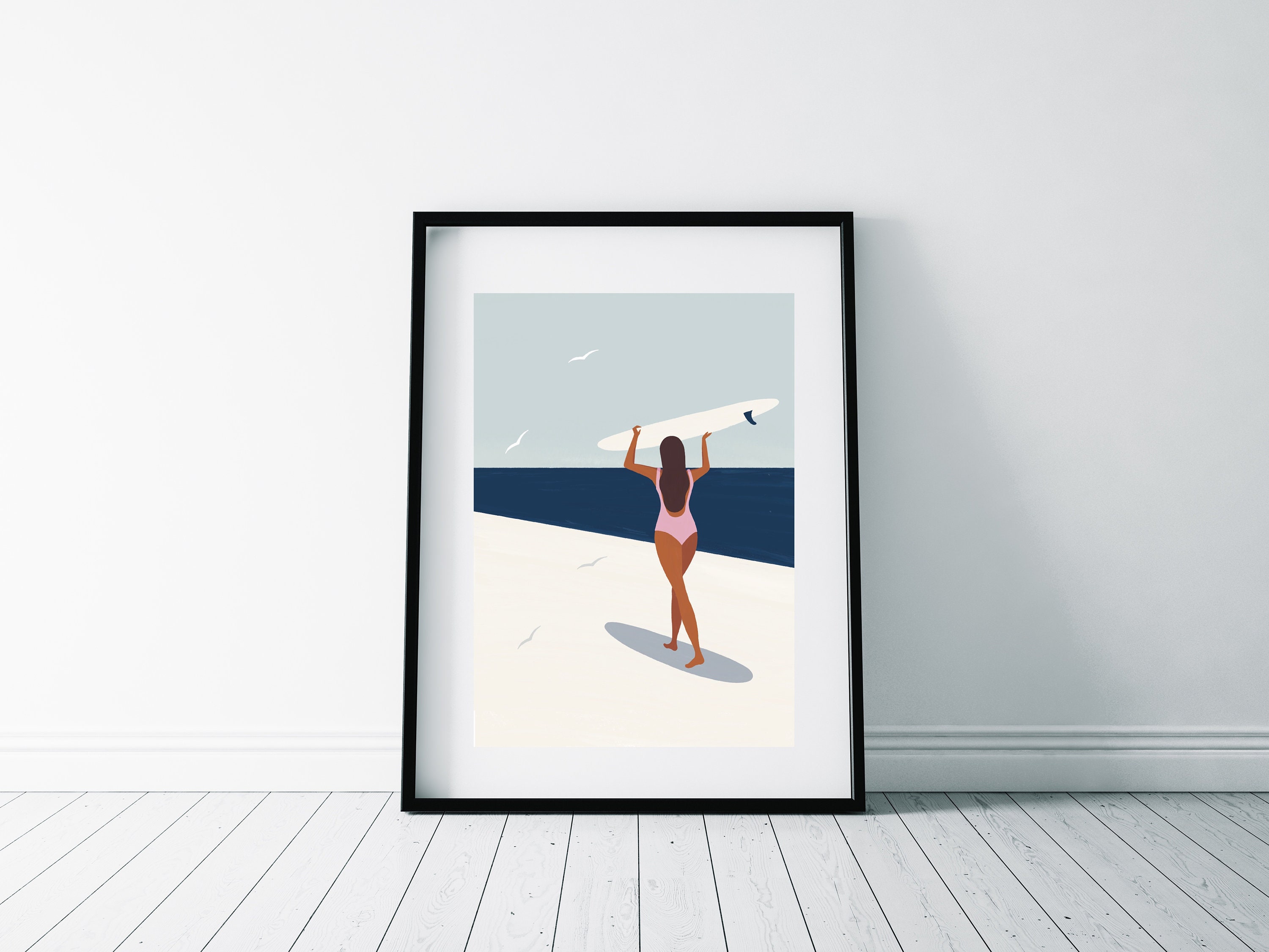 Wall art surf girl surfer girl prints large wall print gift Etsy