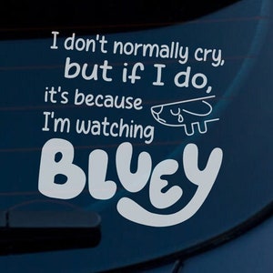 Crying longdog car decal, perfect for Bluey fans