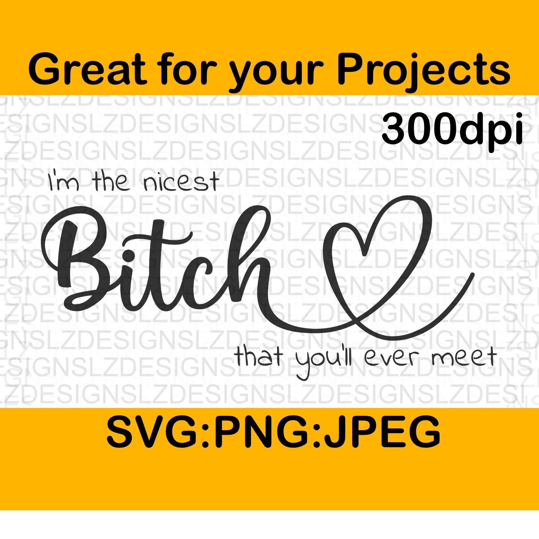 I’m the Nicest Bitch You’ll Ever Meet SVG, Png, Jpeg, Graphics for ...