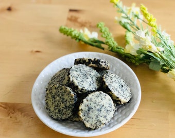 Gluten Free Black Sesame Coin Cookies