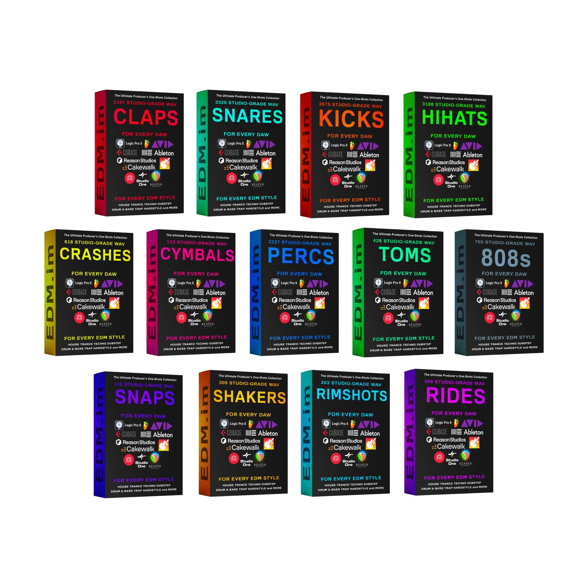 13 Drum Sample Packs, 17,677 WAV One-Shots for FL Studio, Ableton Live
