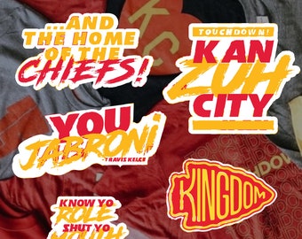 Paquete de calcomanías de vinilo de los Kansas City Chiefs: paquete de calcomanías de la NFL, regalos para hombres, regalos para él, calcomanías para computadora portátil