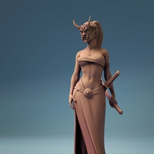 Oni Samurai Female. Lord of the Print. D&D, RPG, Pathfinder, Resin Miniature